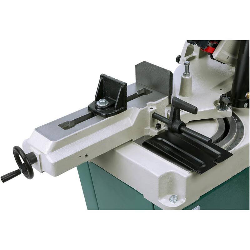 Sierra de cinta para corte de metal de 5 pulgadas x 6 pulgadas con cabeza giratoria - G9742 de Grizzly Industrial 1/2 HP