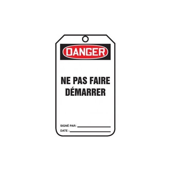 Accuform Danger, PF-Cardstock, 3-7/8 in Width, 1/4 in Height, , 5 PK - TCF020PTM