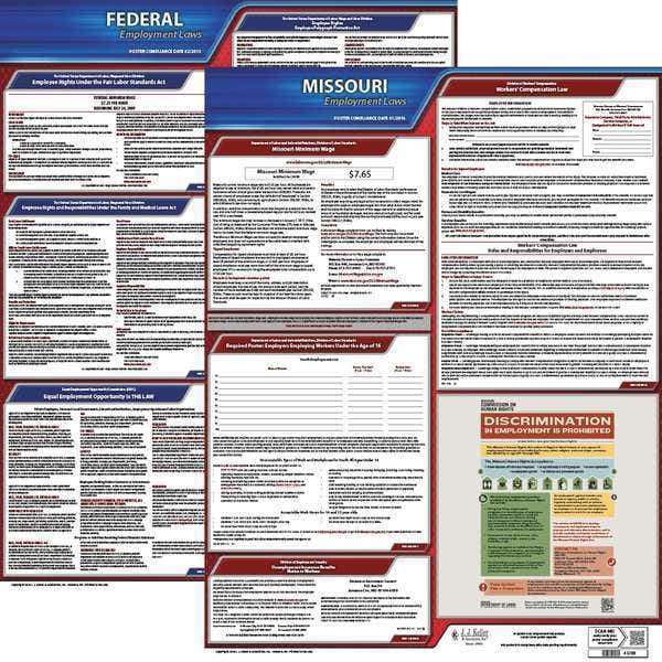 Jj Keller LaborLaw Poster, Fed/STA, MO, ENG, 20inH, 3yr - 100-MO-3