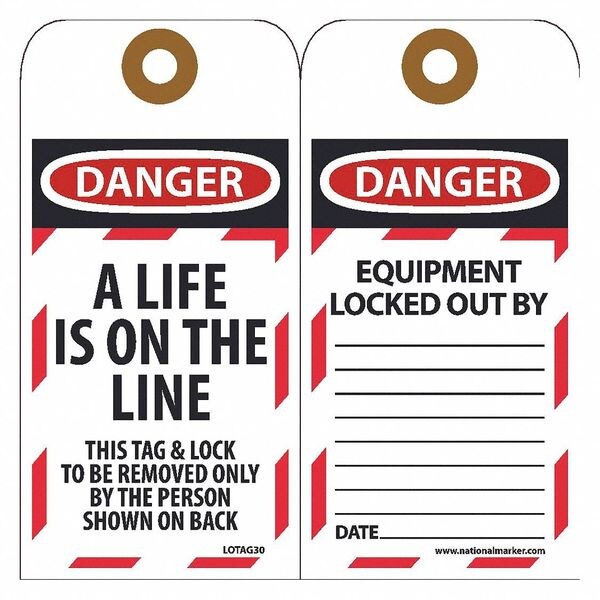 Nmc Danger A Life Is On The Line Tag, Pk10 - LOTAG30