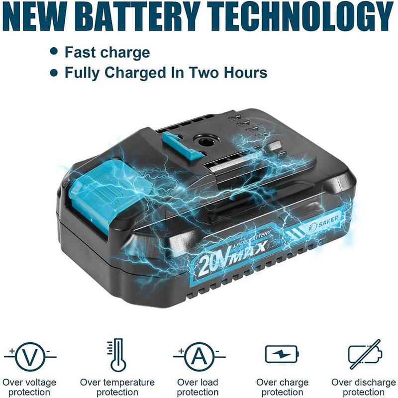 Sierra de cadena eléctrica portátil inalámbrica de 20V (2 baterías de 20V y 3 cadenas azules) - GJ15990-X32253