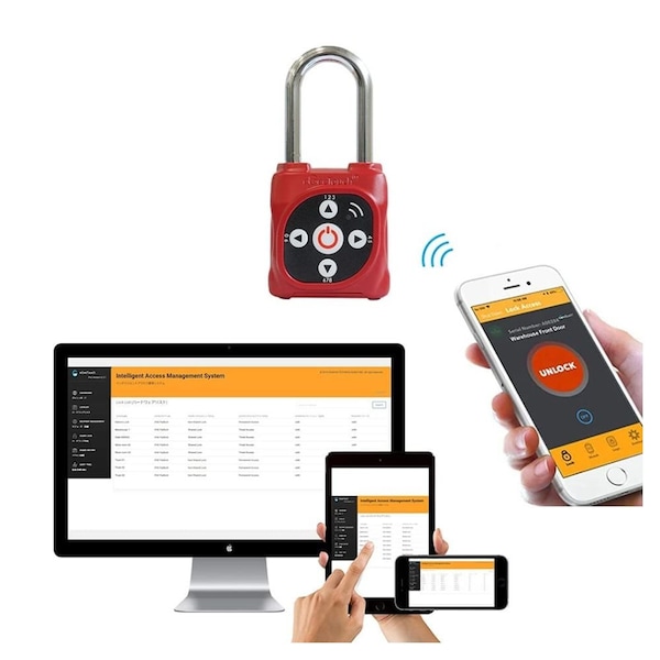 Egeetouch Smart LOTO Padlock, Lockout Tagout - Red - 5-05105-97