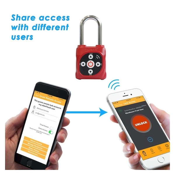 Egeetouch Smart LOTO Padlock, Lockout Tagout - Red - 5-05105-97
