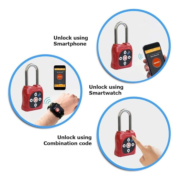 Egeetouch Smart LOTO Padlock, Lockout Tagout - Red - 5-05105-97