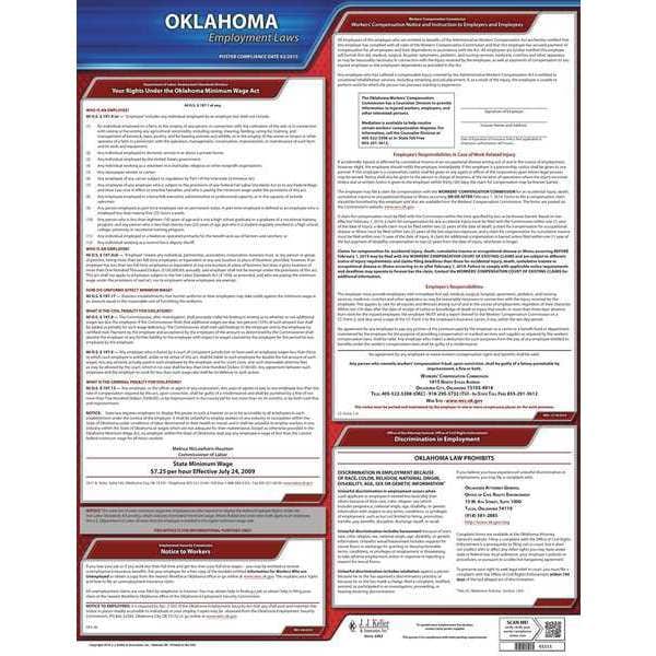 Jj Keller Labor Law Poster, State Labor Law, OK - 100-OK
