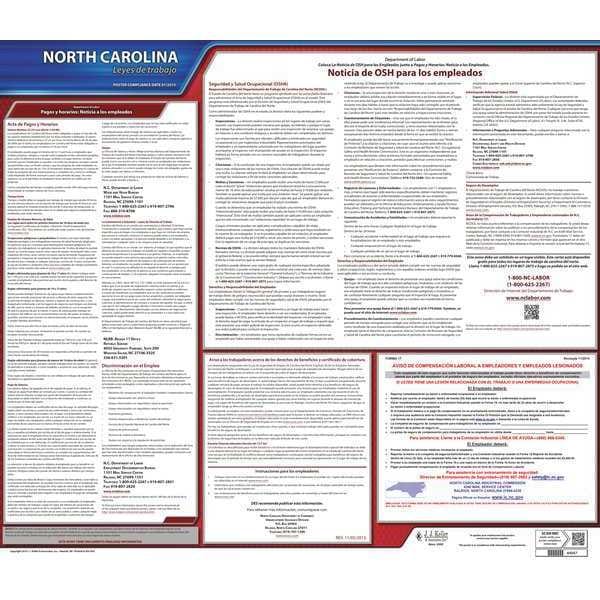Jj Keller Labor Law Poster, State Labor Law, NC - 200-NC
