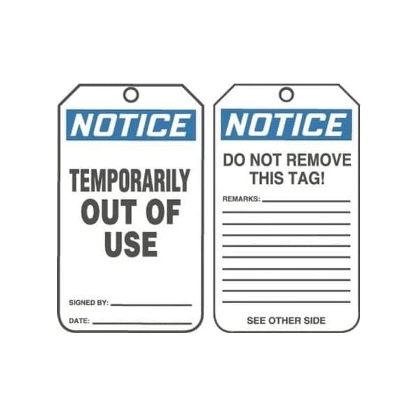 Accuform Danger, HS-Laminate, 3-1/4 in Width, 0.3 in Height, , 5 PK - MDT819PTM
