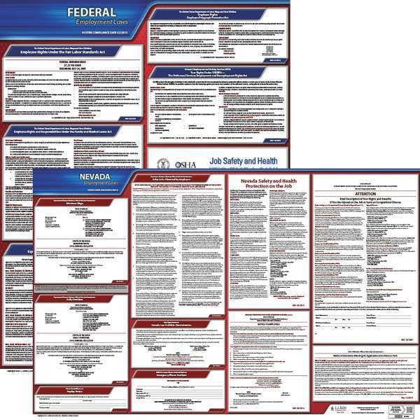 Jj Keller Labor Law Poster Kit, NV, English, 27 In. W - 100-NV-K