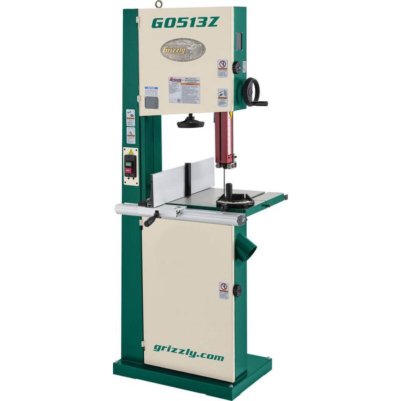 Grizzly Industrial Sierra de Cinta de 17 pulgadas y 2 HP con Reborde de Reaserrado y Barra - G0513Z