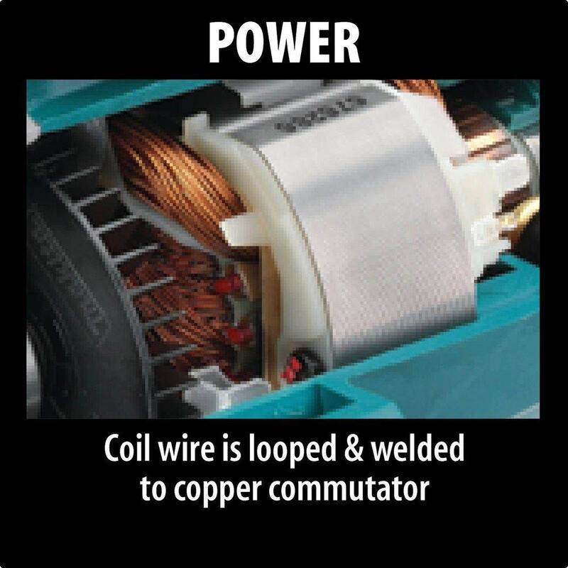 Sierra circular de magnesio ligera con cable de 15 amperios y 7-1/4 pulgadas de Makita con luz LED, soplador de polvo, hoja de carburo de 24 dientes y estuche rígido - 5007MG.