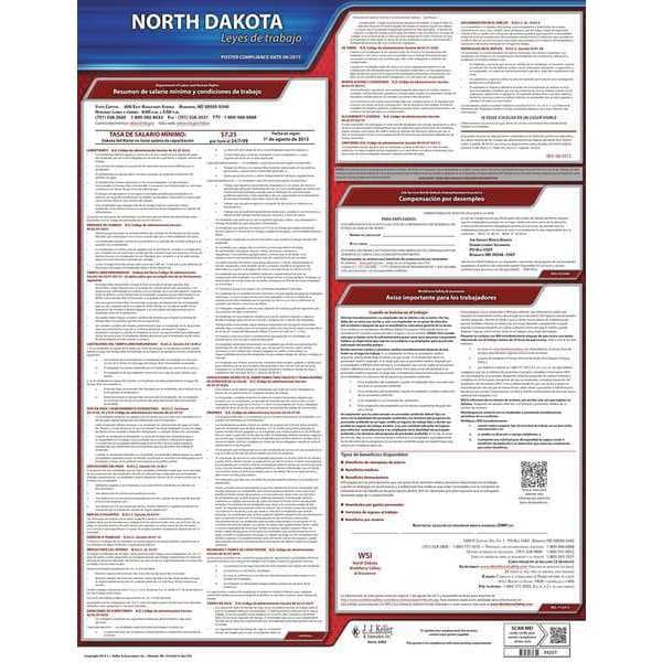 Jj Keller Labor Law Poster, State Labor Law, ND - 200-ND