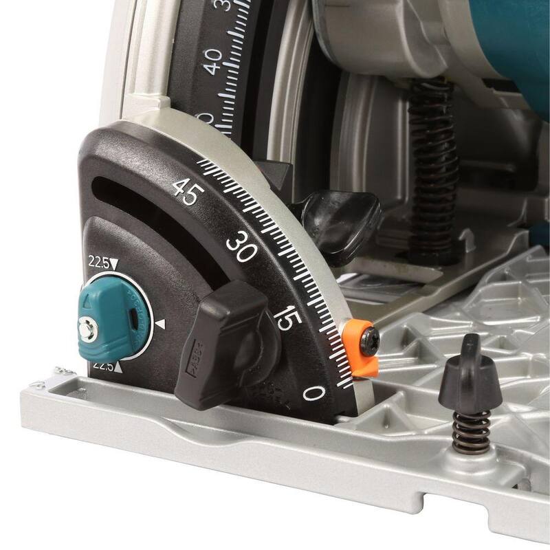 Sierra circular de inmersión con cable de 12 amperes y 6-1/2 pulgadas de Makita con riel guía de 55 pulgadas, hoja de carburo de 48 dientes y estuche rígido - SP6000J1