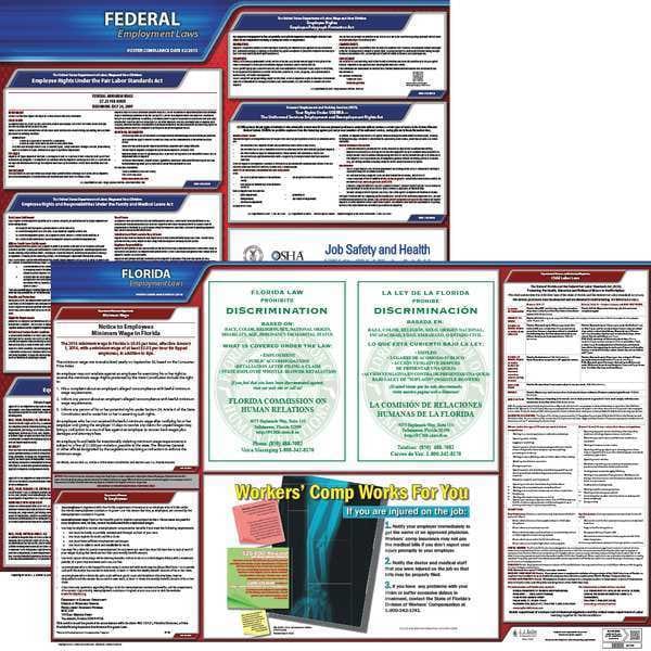 Jj Keller Labor Law Poster Kit, FL, English, 35 In. W - 100-FL-K