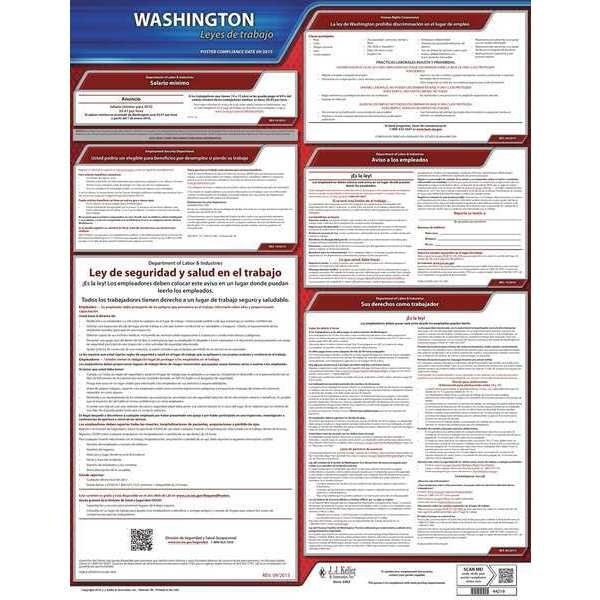 Jj Keller Labor Law Poster, State Labor Law, WA - 200-WA