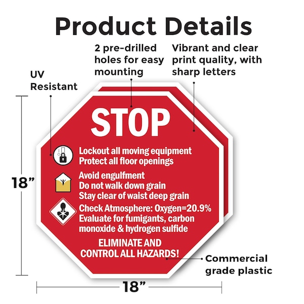 Signmission Plastic Sign, 18 in Width, 18 in Height, , 2 PK - OC-P-2PACK-18-112