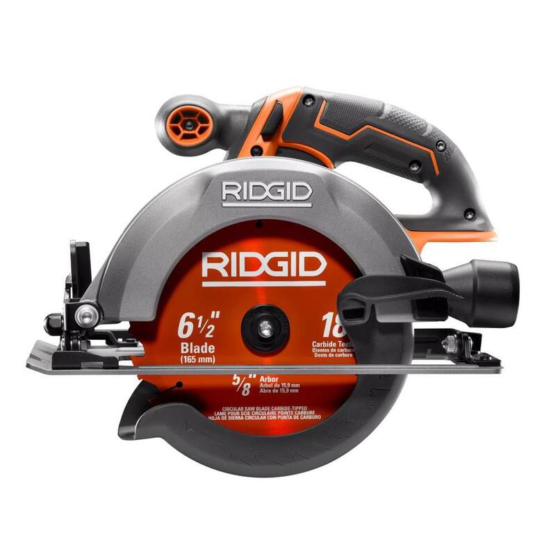 Sierra circular inalámbrica RIDGID de 18V de 6-1/2 pulgadas con paquete de batería de 4.0 Ah y cargador - R8655K
