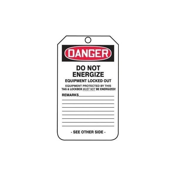 Accuform Danger, PF-Cardstock, 3-1/4 in Width, 1/4 in Height, , 25 PK - MDT181CTP