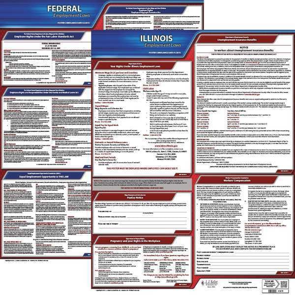 Jj Keller LaborLaw Poster, Fed/STA, IL, ENG, 20inH, 1yr - 100-IL-1