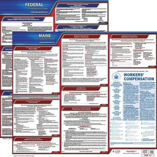 Jj Keller LaborLaw Poster, Fed/STA, ME, ENG, 20inH, 3yr - 100-ME-3