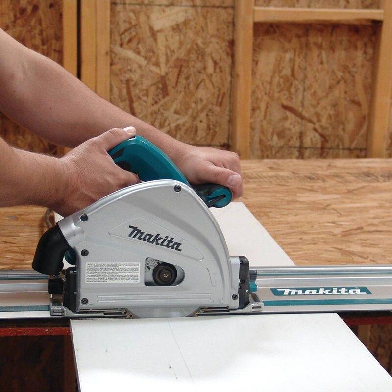 Makita 6-1/2" Sierra Circular de Inmersión, con Estuche de Herramientas Apilable con Riel Guía de 55", Bolsa Premium para Riel Guía de 55" y Sargentos - SP6000J85E07023