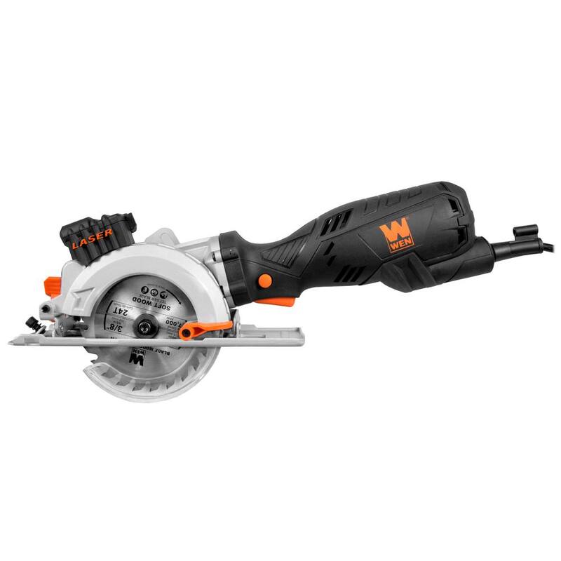 Sierra circular compacta WEN de biselado de 4-1/2 pulgadas con láser y estuche de transporte - 3625