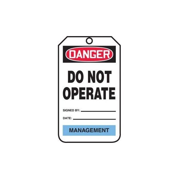 Accuform Danger, RP-Plastic, 3-1/4 in Width, 3/8 in Height, , 25 PK - TPM228PTP