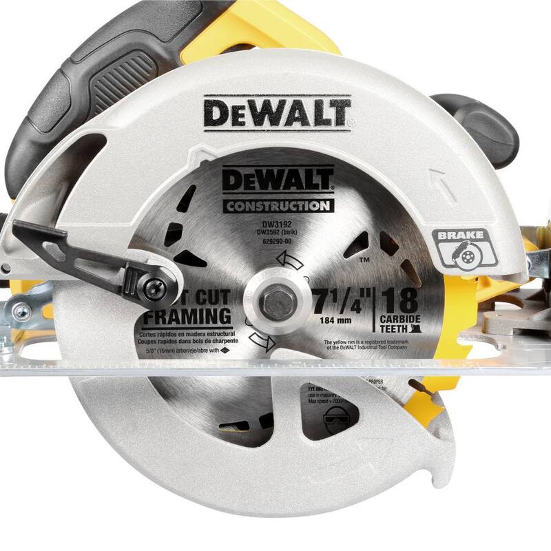 Sierra circular ligera de 15 amperios y 7-1/4 pulgadas con freno eléctrico - DWE575SB