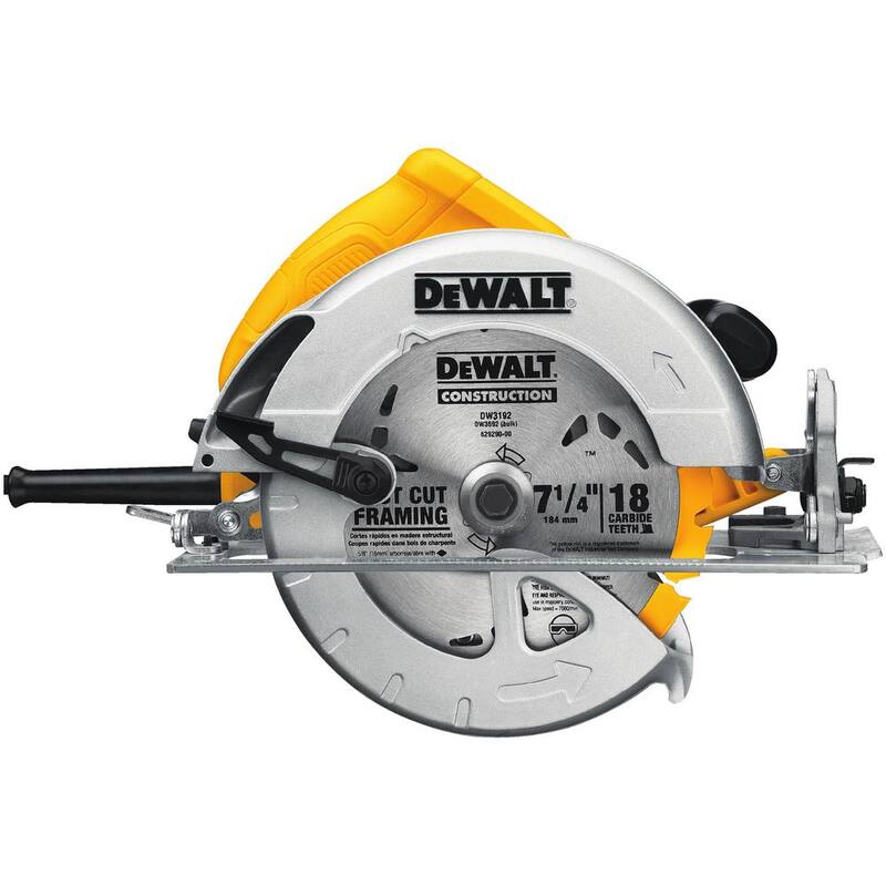 DEWALT Sierra Circular Ligera de 15 amperes y 7-1/4 pulgadas con Hoja de Sierra Circular de 24 dientes de bonificación (paquete de 3) - DWE575wDWAFV37243