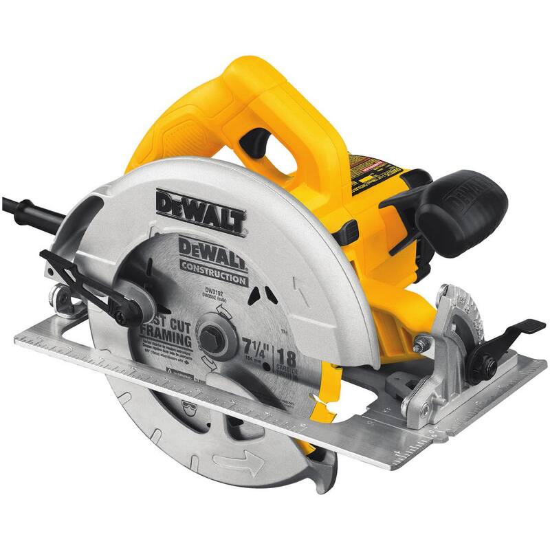 DEWALT Sierra Circular Ligera de 15 amperes y 7-1/4 pulgadas con Hoja de Sierra Circular de 24 dientes de bonificación (paquete de 3) - DWE575wDWAFV37243
