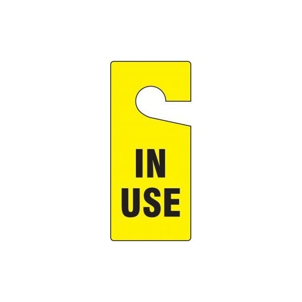 Accuform Door Knob Hang Tags, IN USE, 9inx 4in, Plastic, 10PK - TAD840
