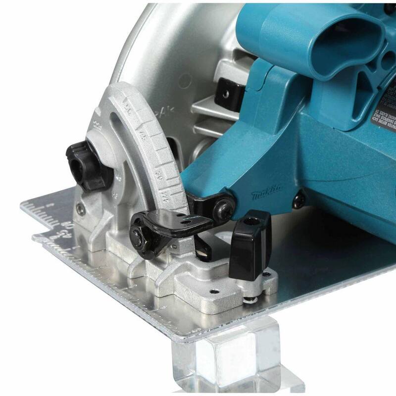 Sierra circular con cable Makita de 15 amperios y 7-1/4 pulgadas con gran capacidad de bisel de 56 grados, puerto de polvo, hoja de 24 dientes y estuche rígido - 5007NK