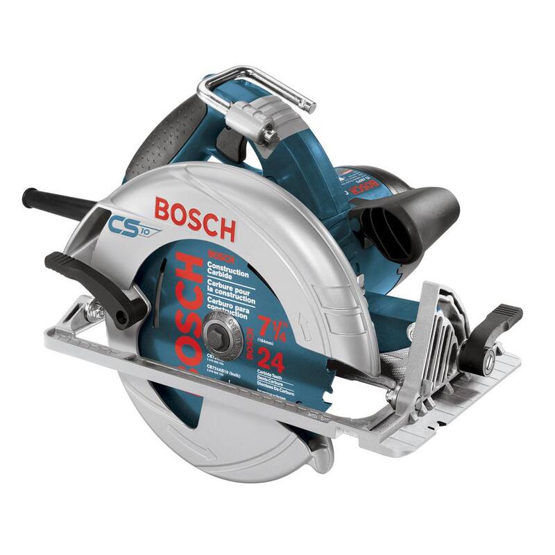 Sierra Circular con Cable de 15 amperios y 7-1/4 pulgadas de Bosch con Hoja de Carburo de 24 Dientes y Bolsa de Transporte - CS10