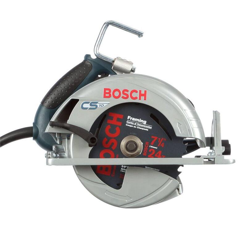 Sierra Circular con Cable de 15 amperios y 7-1/4 pulgadas de Bosch con Hoja de Carburo de 24 Dientes y Bolsa de Transporte - CS10