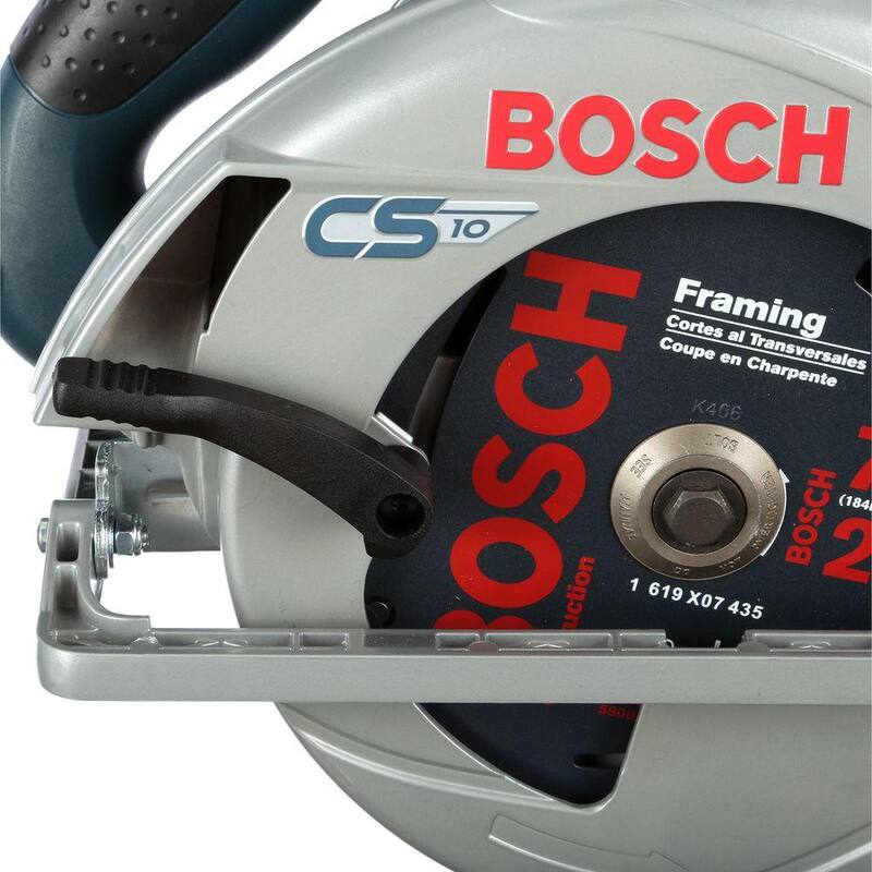 Sierra Circular con Cable de 15 amperios y 7-1/4 pulgadas de Bosch con Hoja de Carburo de 24 Dientes y Bolsa de Transporte - CS10