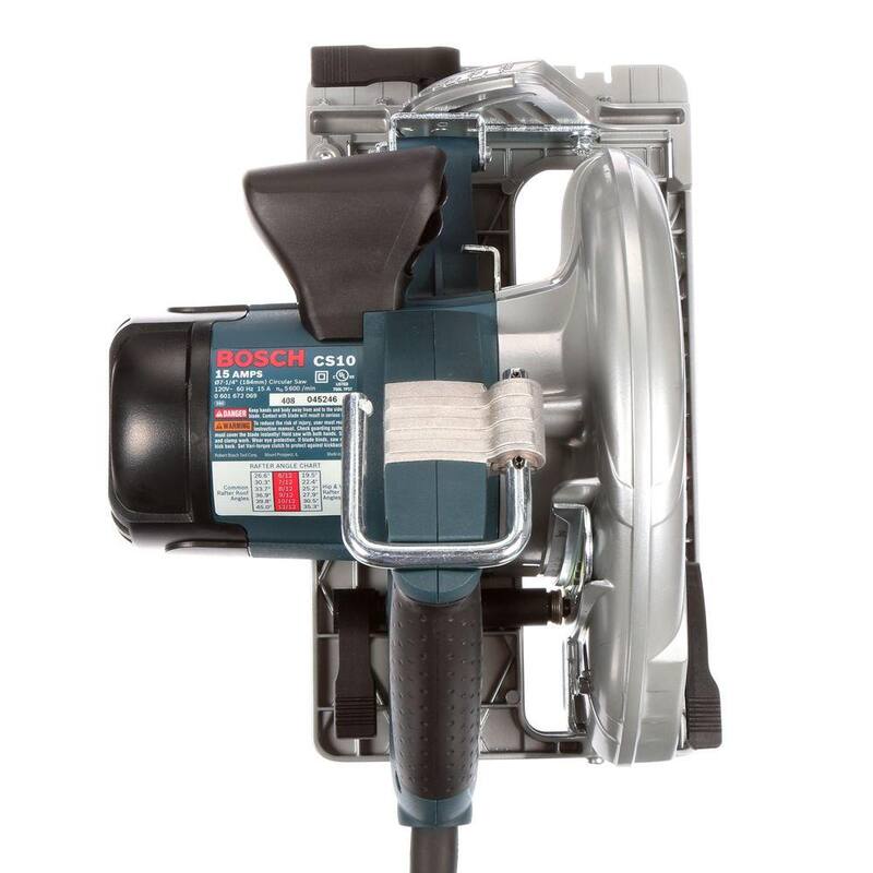 Sierra Circular con Cable de 15 amperios y 7-1/4 pulgadas de Bosch con Hoja de Carburo de 24 Dientes y Bolsa de Transporte - CS10