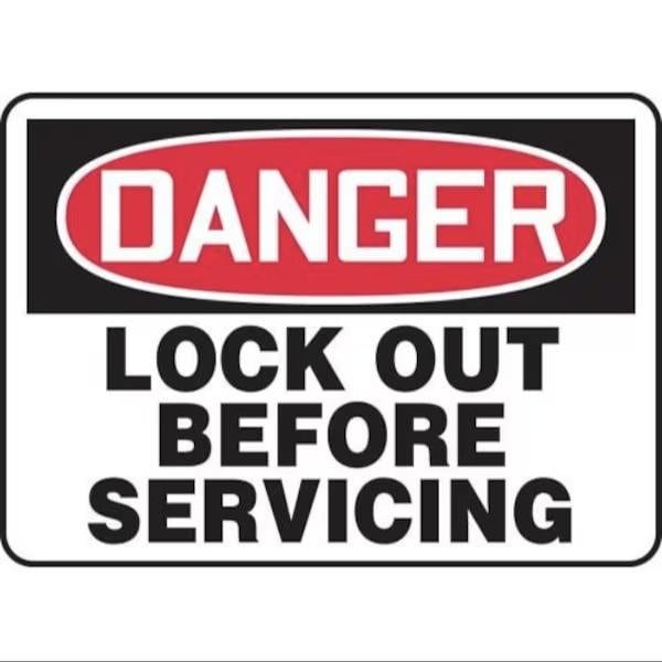 Accuform LOCKOUTTAGOUT SIGN 10 in  X 14 in  ADHESIVE - MLKT010VS