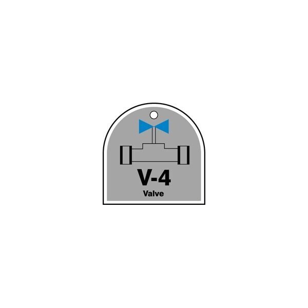 Accuform Energy Source ID Tag, V-4 VALVE, 2.5in x 2.5in, Plastic, 5PK - TDJ204VPM