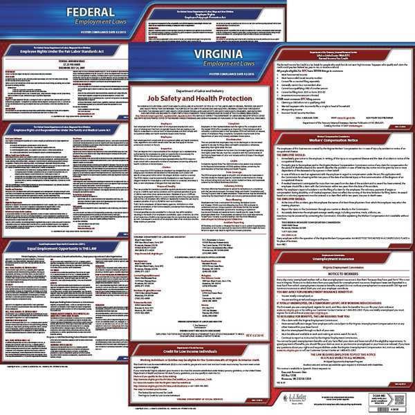 Jj Keller LaborLaw Poster, Fed/STA, VA, ENG, 20inH, 3yr - 100-VA-3
