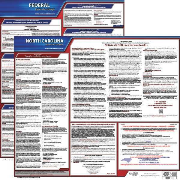 Jj Keller Labor Law Poster, Fed/STA, NC, SP, 20inH, 1yr - 200-NC-1