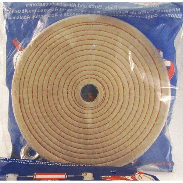 Dico Spiral Sewn Buffng Wheel, 10" dia. x 1/2" - 7000020