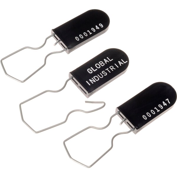 Global Industrial Padlock Seal With Wire Hasp, Black, 1000PK - 670485BK