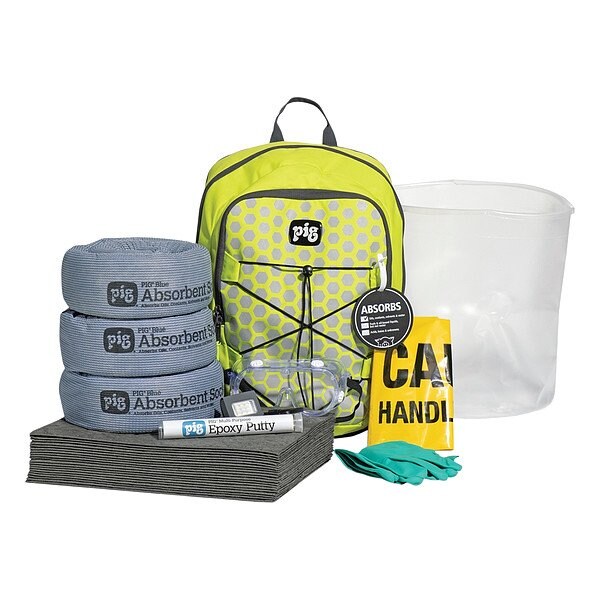 Pig Spill Kit, 4 gal Volume Absorbed per Kit, 5 gal Capacity, Bag - KIT2700