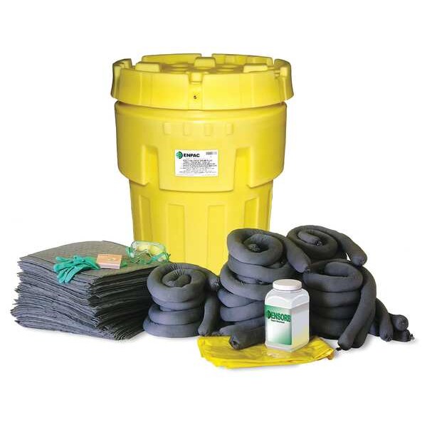 Enpac Spill Kit, 62 gal Volume Absorbed per Kit, 157 gal Capacity, Drum, Yellow, 141 - 1393-YE