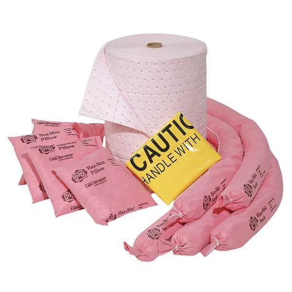 Pig Spill Kit Refill, 14 gal Volume Absorbed per Kit, Not Applicable Capacity, Box, Pink, 17 - RFL344