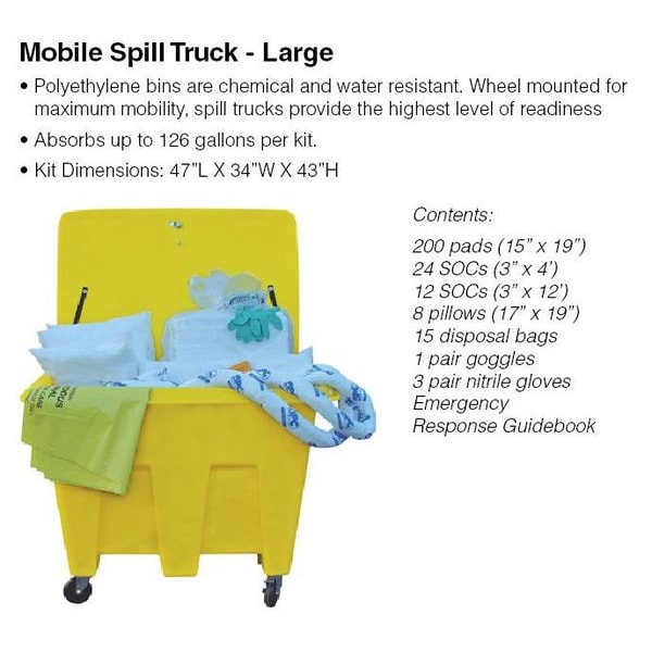 Brady Spill Kit, 126 gal Volume Absorbed per Kit, Chest, Yellow - SKO-LT
