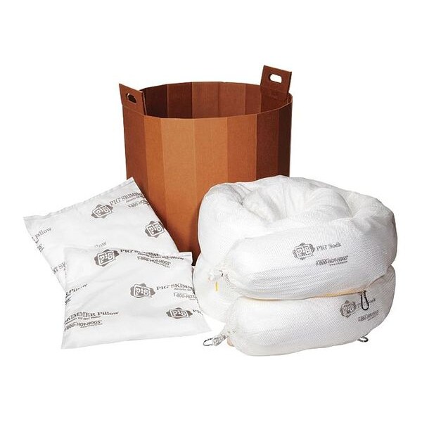 Pig Spill Kit Refill, 26 gal Volume Absorbed per Kit, Not Applicable Capacity, Box, White, 4 - KITR451