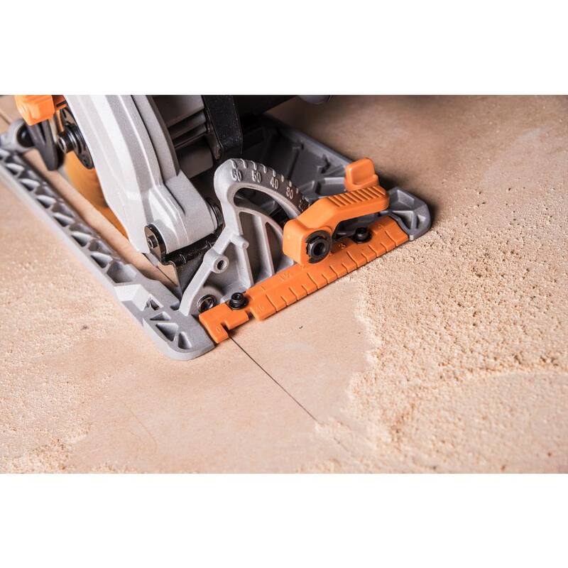 Herramienta eléctrica Evolution Power Tools de 15 amperes, sierra circular de 7-1/4 pulgadas con luz LED, freno eléctrico, cable de alimentación de goma de 13 pies y hoja multiusos - R185CCS