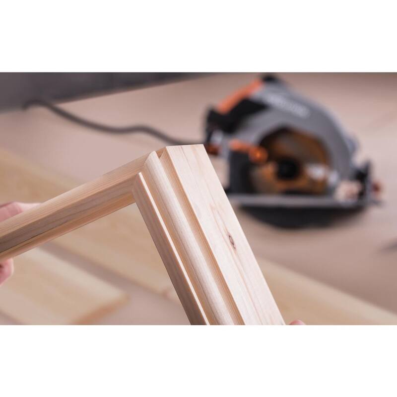 Herramienta eléctrica Evolution Power Tools de 15 amperes, sierra circular de 7-1/4 pulgadas con luz LED, freno eléctrico, cable de alimentación de goma de 13 pies y hoja multiusos - R185CCS