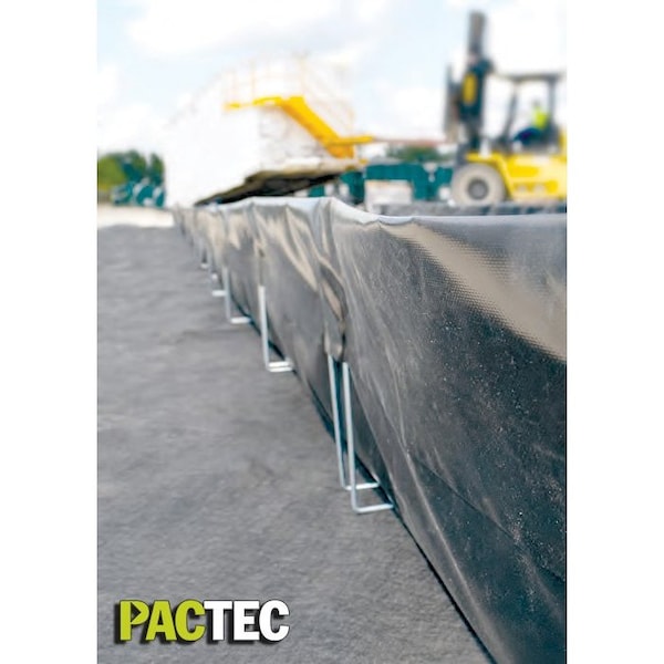 Pactec Secondary Containment Berm w/Removable Brackets, 6x6x12, 40 mil - PT6612