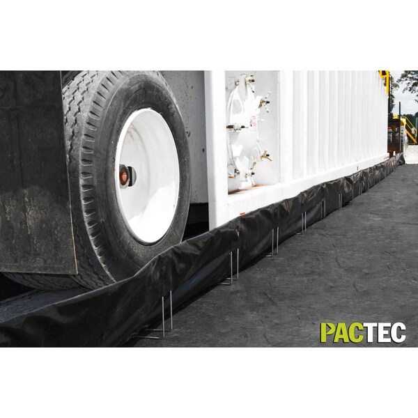 Pactec Secondary Containment Berm w/Removable Brackets, 6x6x12, 40 mil - PT6612